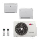 LG 30,000 BTU 2 Zone Low Wall Console Ductless Mini Split System - KUMXB301A / KNUQB091A / KNMQB151A
