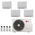 LG 30,000 BTU 22.0 SEER2 4 Zone Low Wall Console Ductless Mini Split Heat Pump System - R32 | 230 V - 9 + 9 + 9 + 9