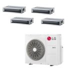 LG 30,000 BTU 18.5 SEER2 4 Zone Concealed Duct Mini Split LGRED Heat Pump System - R32 | 230 V - 9 + 9 + 9 + 9