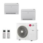 LG 24,000 BTU 2 Zone Low Wall Console Ductless Mini Split System - KUMXA241A / 2-KNUQB121A