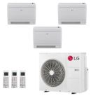 LG 24,000 BTU 3 Zone Low Wall Console Ductless Mini Split System - KUMXA241A / 2-KNUQB091A / KNUQB121A