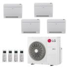 LG 30,000 BTU 20.0 SEER2 4 Zone Low Wall Console Ductless Mini Split LGRED Heat Pump System - R32 | 230 V - 9 + 9 + 9 + 12