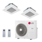  LG 18,000 BTU 2 Zone Ceiling Cassette Mini Split System - KUMXA181A / KNMDB071A / KNUDB121A