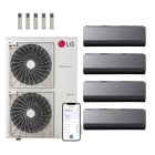 LG 60,000 BTU Multi F 20.5 SEER2 4 Zone Wall Mounted Mini Split Heat Pump System - R32 | 230V - 9 + 9 + 12 + 18 - KUMXB601A / 2-KNUAK091A / KNUAK121A / KNUAK181A