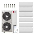LG 60000 BTU Multi F Max 20.5 SEER2 6 Zone Wall Mounted Mini Split Heat Pump System - R32 | 230V - 7 + 7 + 7 + 9 + 9 + 15