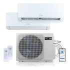 18,000 BTU ACIQ Essentials 22.0 SEER2 Dual Zone Wall Mount Mini Split Heat Pump System - R32 | 230V - 9 + 9 