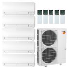 42,000 BTU Mitsubishi FX-Series 23 SEER2 Five Zone Wall Mounted Mini Split Hyper Heat Pump System - R454B |6 + 6 + 6 + 6 + 9