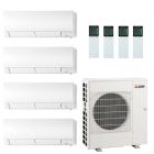 40,500 BTU Mitsubishi FX-Series Mini Split | 4-Zone Wall Mount Heat Pump with 6k & 12k Units