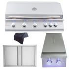 RCS Premier LED 40-Inch 5-Burner Built-In Gas Grill & Outdoor Kitchen Package - RJC40AL
