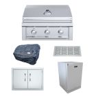 Sunstone Ruby 30-Inch 3-Burner Built-In Gas Grill & Outdoor Kitchen Package - Ruby3B