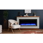 Simplifire 50" Allusion Platinum Linear Electric Fireplace with Smart Controls + Remote, Heater, Includes Embers & Glass