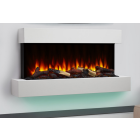 SimpliFire 36" Wall Mount Linear Electric Fireplace with Remote Control, Heater, Log Set & Crystal Embers