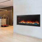 SimpliFire 55" Forum Outdoor Linear Electric Fireplace with Remote Control & UV Resistant Logs