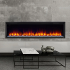 Simplifire 72" Allusion Platinum Linear Electric Fireplace with Smart Controls + Remote, Heater, Includes Embers & Glass