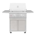 Summerset 30" Quest 2 Burner Freestanding Gas Grill with Rotisserie Burner, LED Lights, & Accessory Kit with Cart for Propane - QST30-LP / CART-QST30-DC