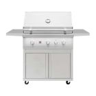Summerset 36" Quest 3 Burner Freestanding Gas Grill with Rotisserie Burner, LED Lights, & Accessory Kit with Cart for Propane - QST36-LP / CART-QST36-DC