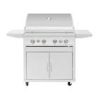 Summerset 32" Sizzler PRO 4 Burner Freestanding Gas Grill with Rotisserie Burner & Interior/Exterior Lights with Cart for Propane - SZRPRO32L / CART-SZR32