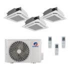Gree All Match 24,000 BTU 21 SEER2 Tri Zone 360 Ceiling Cassette Mini Split Heat Pump System - R32 | 230V - 9 + 9 + 9 - MUL24HP230V1R32AO / 3-CAS09HP230V1R32AH