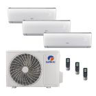 Gree Vireo 24,000 BTU 21 SEER2 Tri Zone Wall Mount Mini Split Heat Pump System - R32 | 230V - 12 + 12 + 12 - MUL24HP230V1R32AO / 3-VIR12HP230V1R32AH