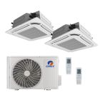 36,000 BTU Gree All Match 21 SEER2 Dual Zone 360 Ceiling Cassette Mini Split Heat Pump System - R32 | 230V - 12 + 12