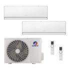 Gree Sapphire 18,000 BTU 21 SEER2 Dual Zone Wall Mount Mini Split Heat Pump System - R32 | 230V - 9 + 9 - MUL18HP230V1R32AO / 2-SAP09HP230V1R32AH