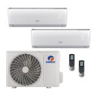 Gree Vireo 18,000 BTU 21 SEER2 Dual Zone Wall Mount Mini Split Heat Pump System - R32 | 230V - 9 + 9 - MUL18HP230V1R32AO / 2-VIR09HP230V1R32AH