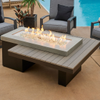 Outdoor Greatroom Uptown Linear Gas Fire Pit Table in Black - UPT-1242-B