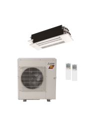 23,600 BTU Mitsubishi M-Series Dual Zone Ceiling Cassette Hyper Heat Mini Split System