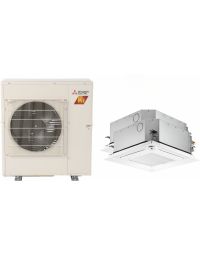 Mitsubishi 20,000 BTU SLZ-AF-Series 19.3 SEER2 2 Zone Ceiling Cassette Mini Split Hyper Heat Pump System – R454B | 230V - 9 + 15
