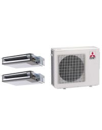 Mitsubishi 24,000 BTU SEZ-AD-Series 20 SEER2 2 Zone Concealed Duct Mini Split Heat Pump System – R454B | 230V - 12 + 12
