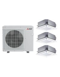 Mitsubishi 24,000 BTU SEZ-AD-Series 20 SEER2 2 Zone Ceiling Cassette Mini Split Hyper Heat Pump System – R454B | 230V - 12 + 12