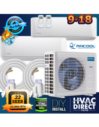 DIY 27,000 BTU 22 SEER MRCOOL Multi Zone (2 Zone) Heat Pump System 9K+18K Wall