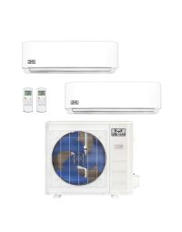 48,000 BTU Stealth DIYCOOL 21.8 SEER2 Dual Zone Mini Split Wall Mount Heat Pump System R454B | 230V - 18 + 36 - EZ-48Z-M5B / EZ-18W-MB / EZ-36W-MB