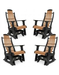 Outdoor Poly Furniture Set of 4 Blue Ridge Single Gliders by Infinity Living