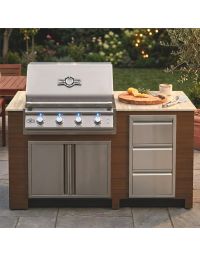6FT Outdoor Kitchen Island in Woodgrain Mahogany Poly Lumber by Infinity Living