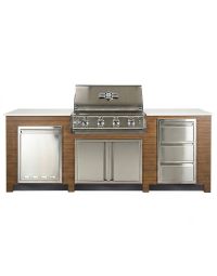 8FT Outdoor Kitchen Island with 32" Gas Grill in Mahogany by Infinity Living