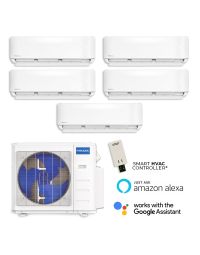 55,000 BTU MRCOOL DIY 5th Gen 22 SEER2 Five Zone Wall Mount Mini Split Heat Pump System – R454B | 230V – 9 + 9 + 9 + 9 + 12 - DIY-MULTI6-55HP / DIY-09-HP-WMAH-230-4 / DIY-12-HP-WMAH-230