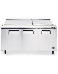Atosa 73" 3 Door Mega Top Sandwich / Salad Prep Table, (30) 1/6 size pans – MSF8308GR