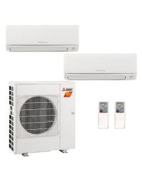 23,600 BTU Mitsubishi GX-Series Dual Zone Wall Mounted Hyper Heat Mini Split System