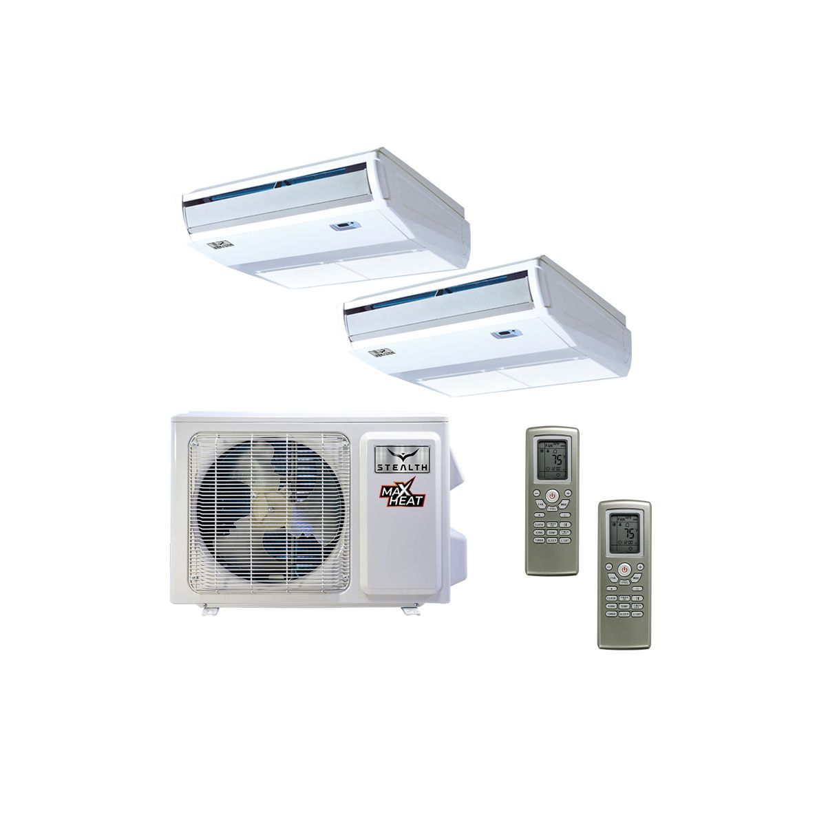 Stealth 18,000 BTU 23 SEER Dual Zone Floor Mounted Designer+ Heat Pump System 9+9 - SC-18Z-HH-M2 / SC-09FM-HP230-2