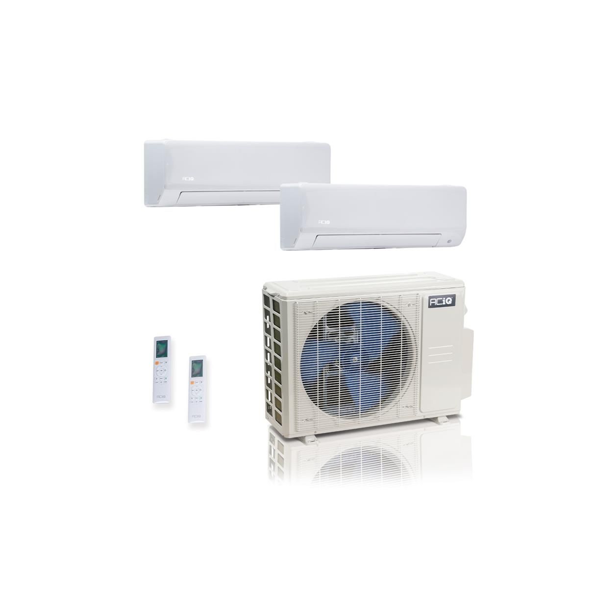 18,000 BTU 25.1 SEER2 ACiQ Standard 2-Zone Wall Mount Mini Split System | R454B | 230v - 6+9
