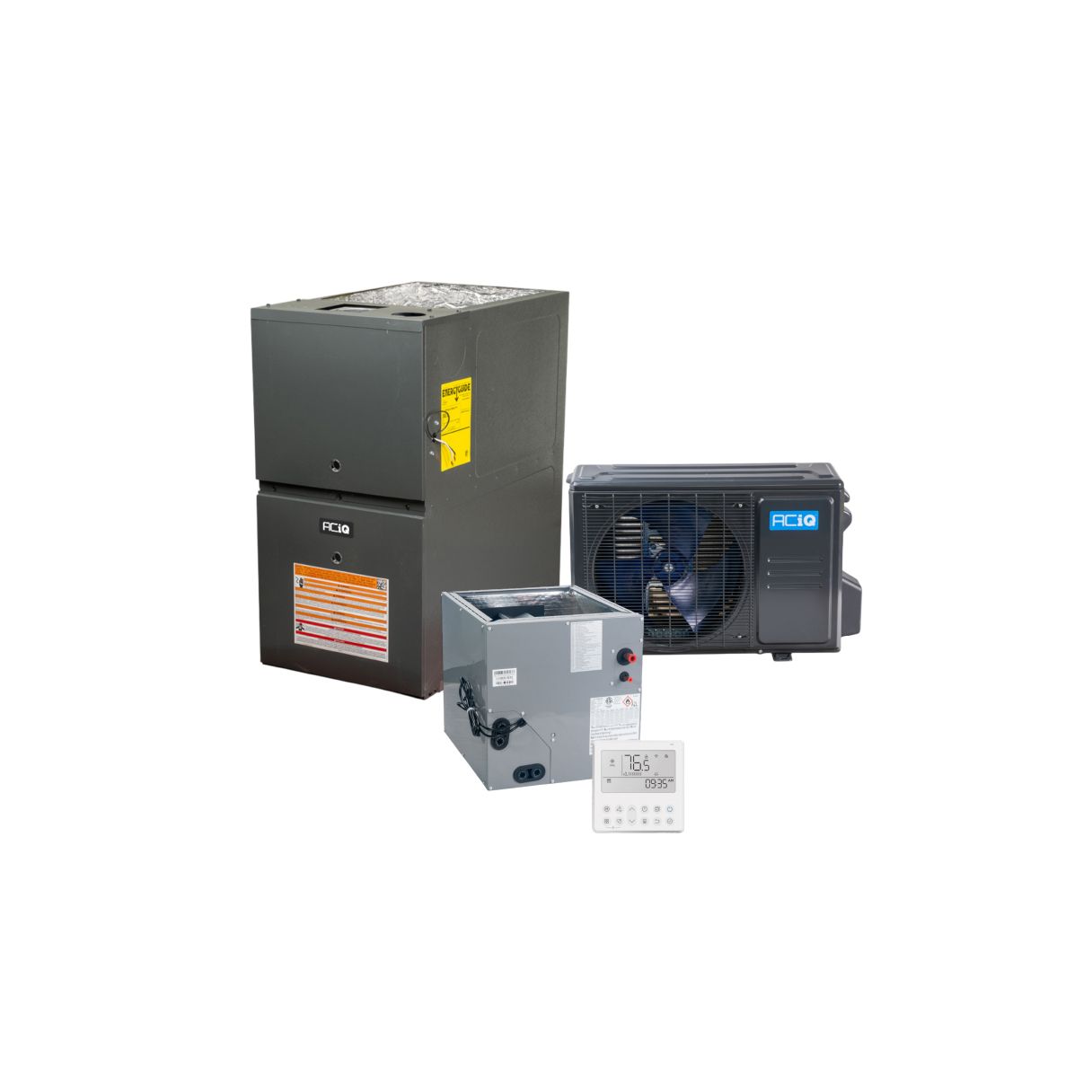 1.5 Ton 16 SEER2 80% AFUE 40000 BTU Furnace and High Efficiency Heat Pump System | Inverter - R454B - Upflow/Horizontal - ACIQ-18-EHPD / ACIQ-24-ACL-14-B / AQ-GR9T800403AN