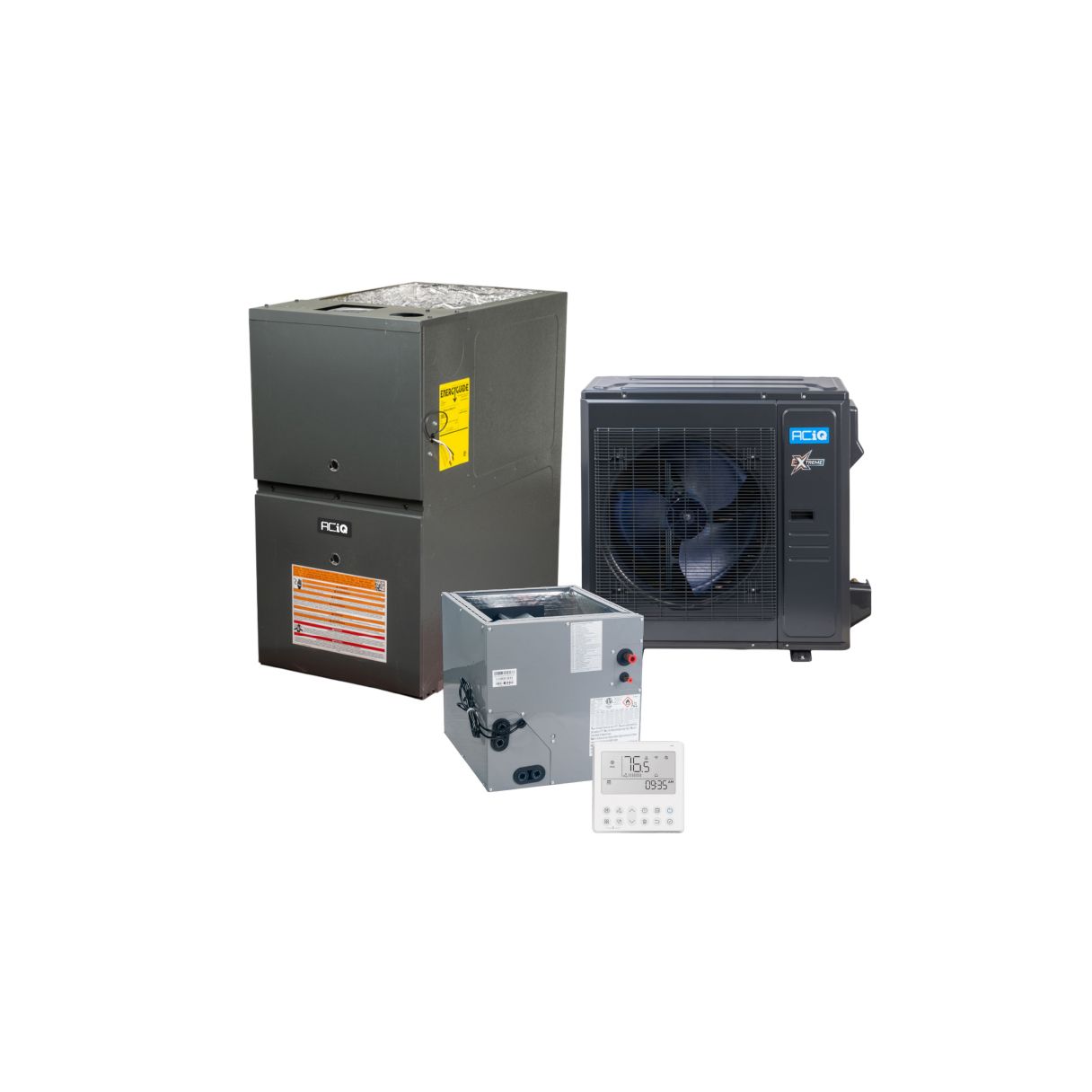 3 Ton 15.8 SEER2 80% AFUE 80000 BTU Furnace and High Efficiency Heat Pump System | Extreme Series - R454B - Upflow/Horizontal - ACIQ-36-HPD / ACIQ-36-ACL-17-B / AQ-GR9T800804BN