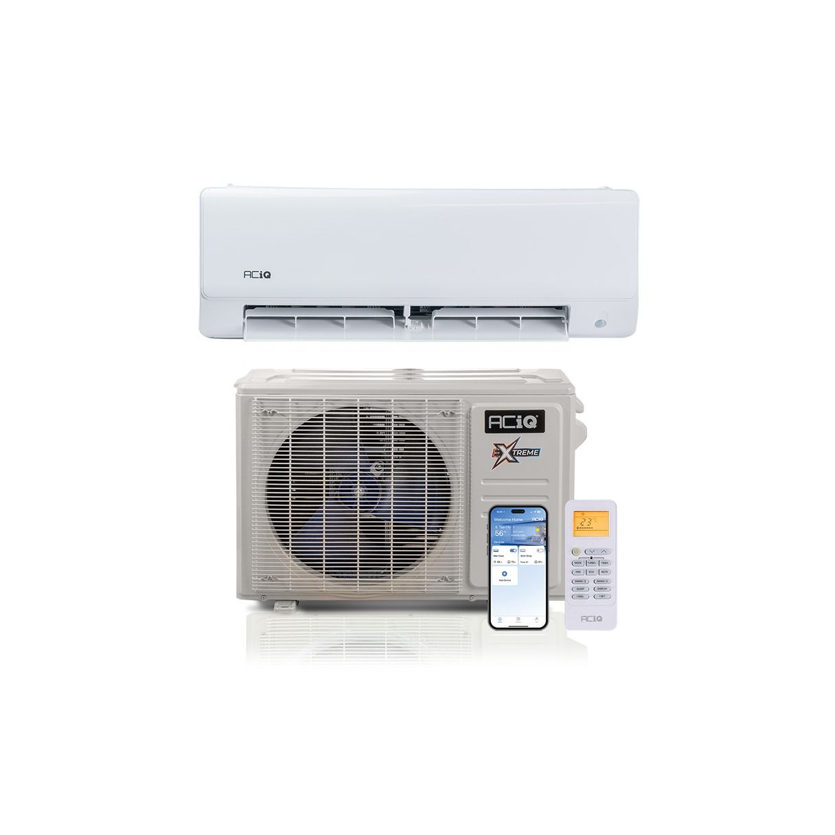 12,000 BTU 25.5 SEER ACiQ Extreme Series Single Zone Wall Mount Mini Split System - WiFi Enabled - R454B - ACIQ-12W-HH-MD / ACiQ-12ZPL-HP230C