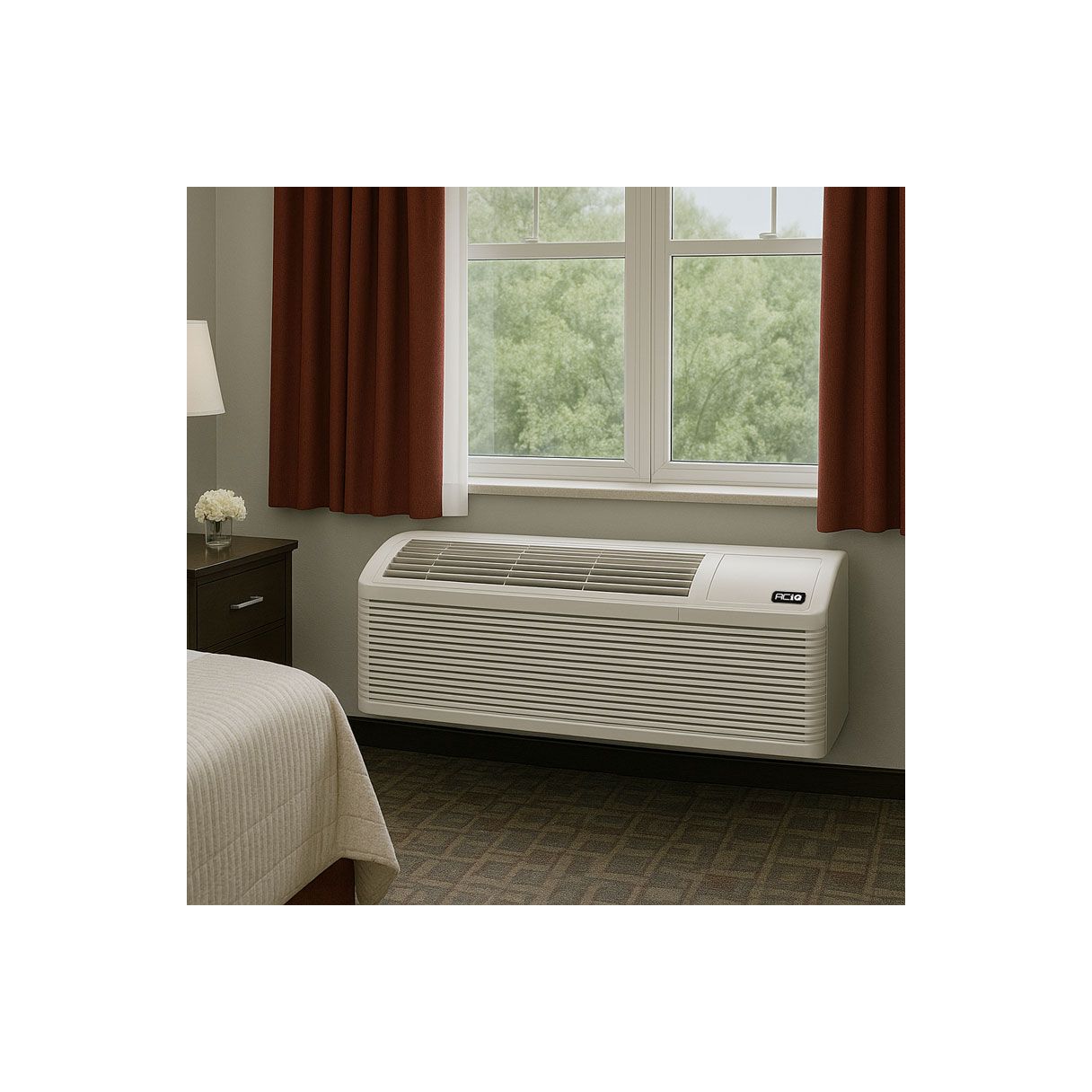 ACiQ 7,000 BTU PTAC Heat Pump Air Conditioner Unit with 2.5KW Electric Heater | R32