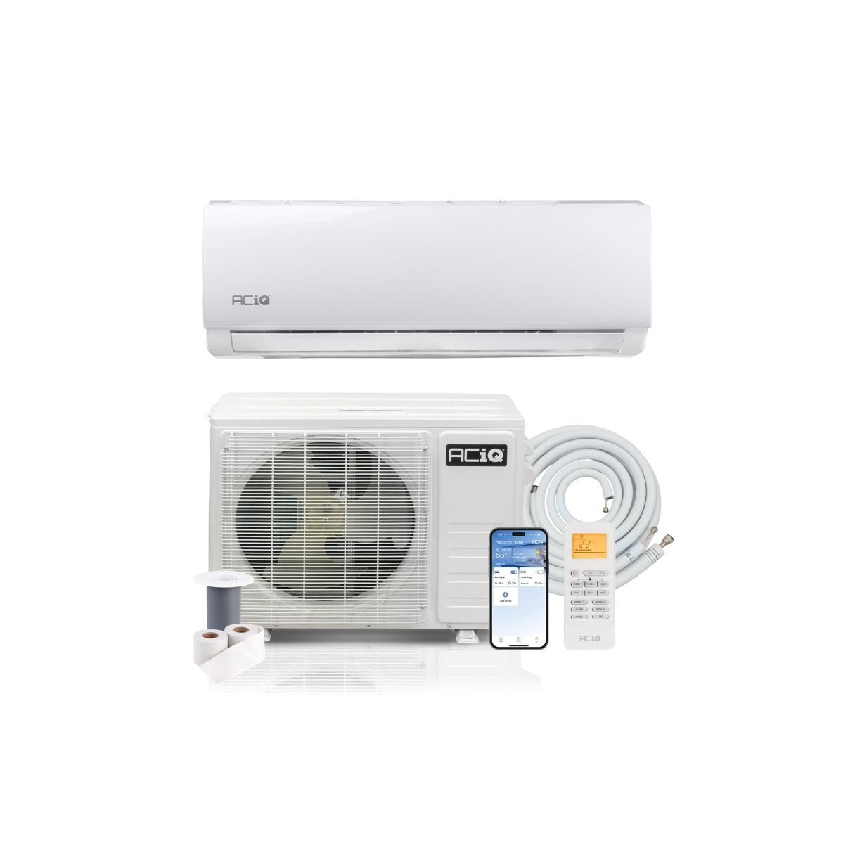 18,000 BTU ACiQ Essentials 21 SEER2 Single Zone Wall Mount Mini Split Heat Pump System - R454B | 230V - ACiQ-K18Z-HP230B / ACiQ-K18W-W-HP230B