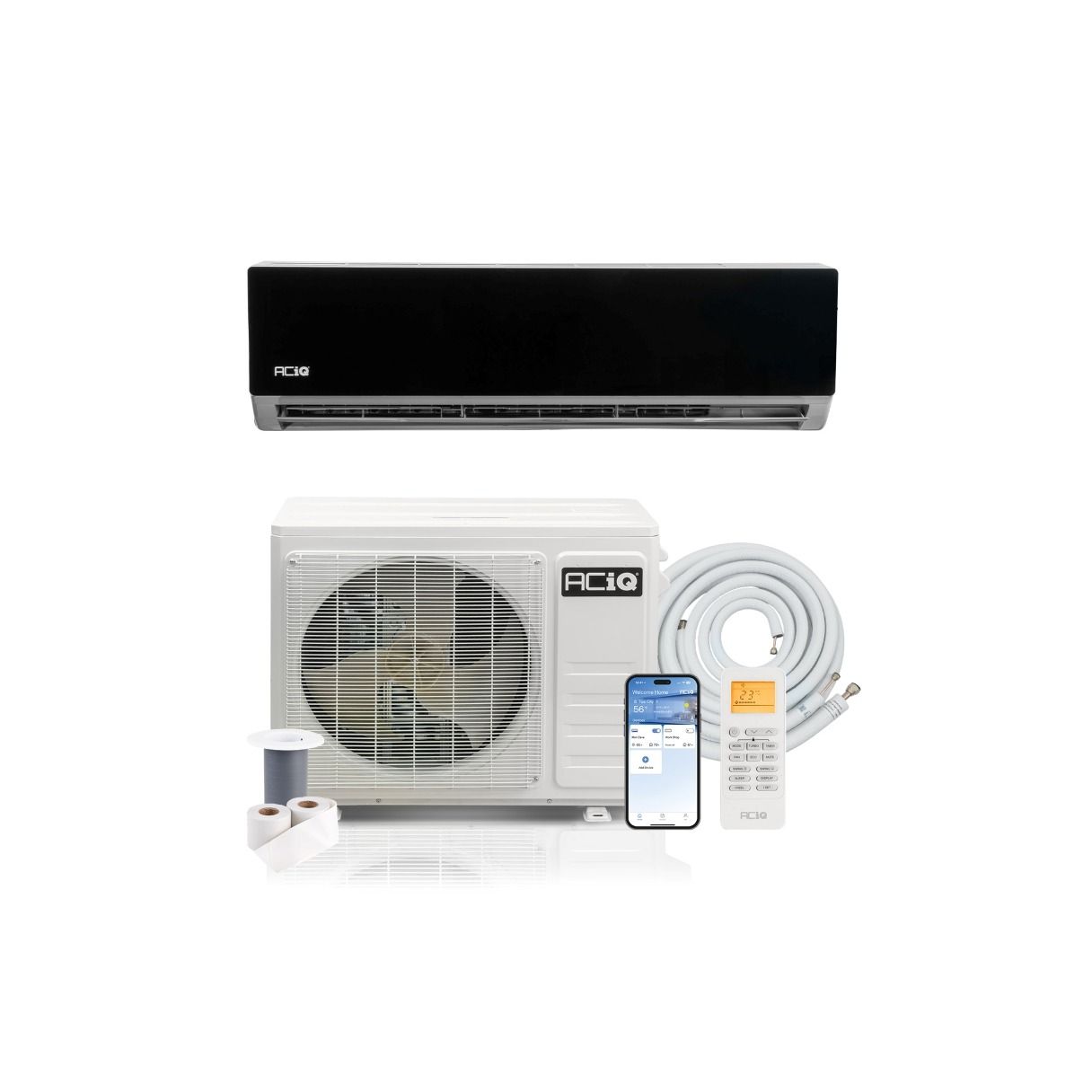 24,000 BTU ACiQ Essentials 21 SEER2 Single Zone Wall Mount Mini Split Heat Pump System - R454B | 230V - ACiQ-K24Z-HP230B / ACiQ-K24W-BL-HP230B