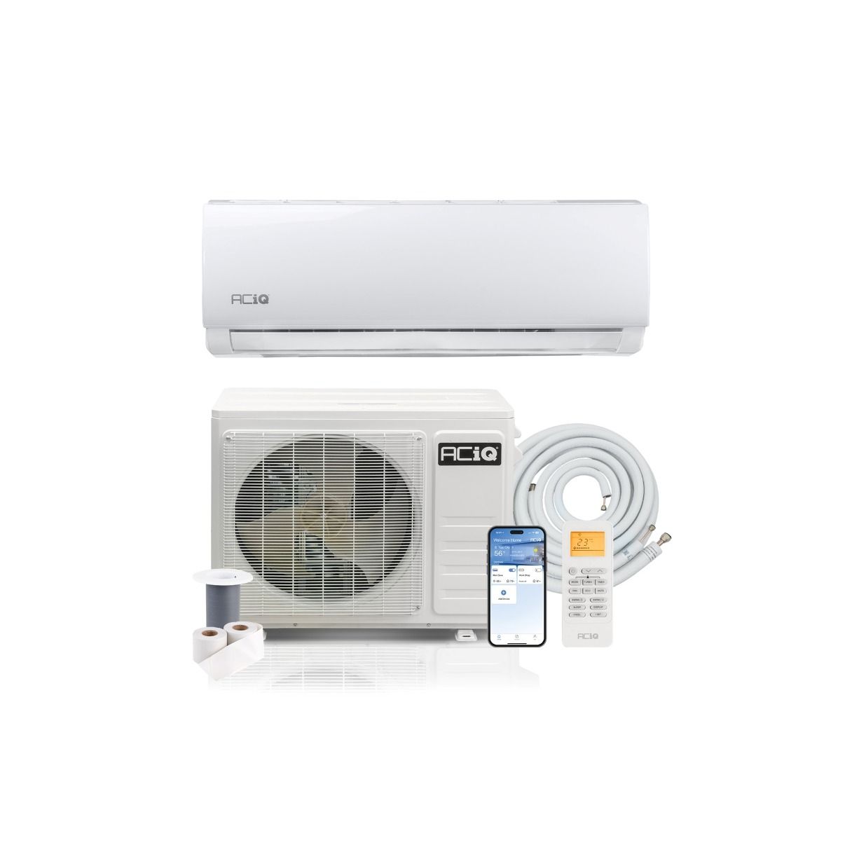 24,000 BTU ACiQ Essentials 21 SEER2 Single Zone Wall Mount Mini Split Heat Pump System - R454B | 230V - ACiQ-K24Z-HP230B / ACiQ-K24W-W-HP230B