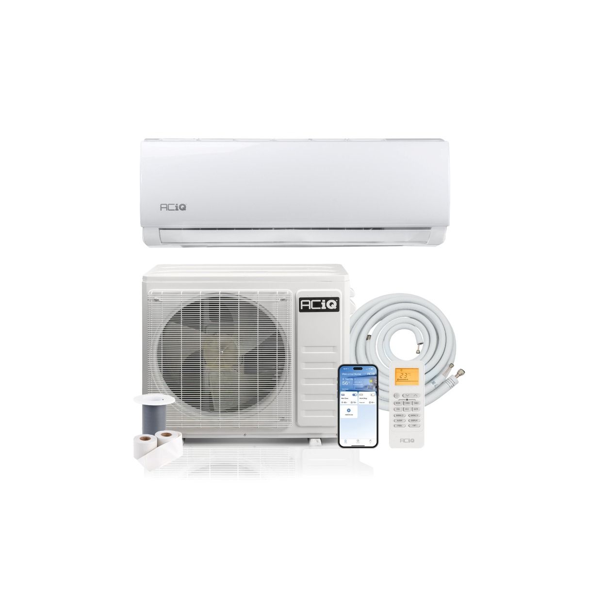 36,000 BTU ACiQ Essentials 19 SEER2 Single Zone Wall Mount Mini Split Heat Pump System - R454B | 230V - ACiQ-K36Z-HP230B / ACiQ-K36W-W-HP230B