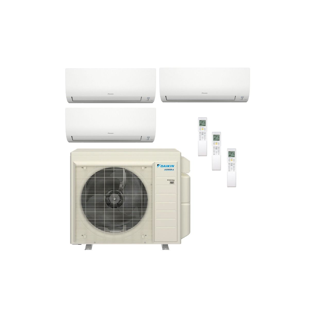 24,000 BTU Daikin 21 SEER2 Tri Zone Wall Mount Mini Split Heat Pump System - R32 | 230V - 7+7+18